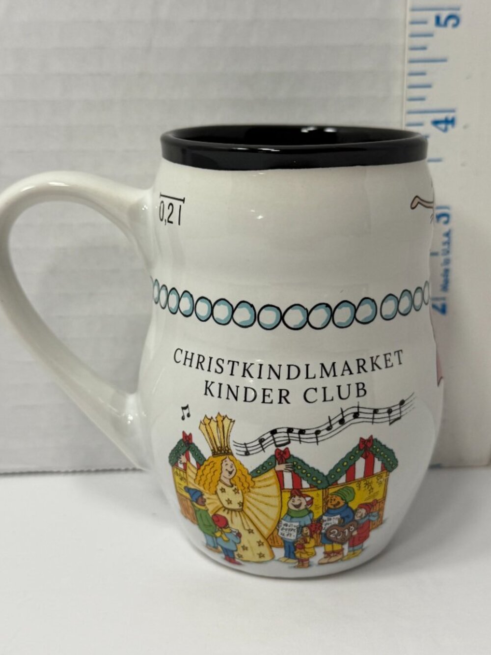 Christkindlmarket Kinder Club 2018 Mug Snowman Snowlady Knitting Grandmother